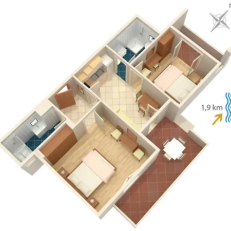 With A Parking Space Sveti Anton, Krk - 5288 Apartament *